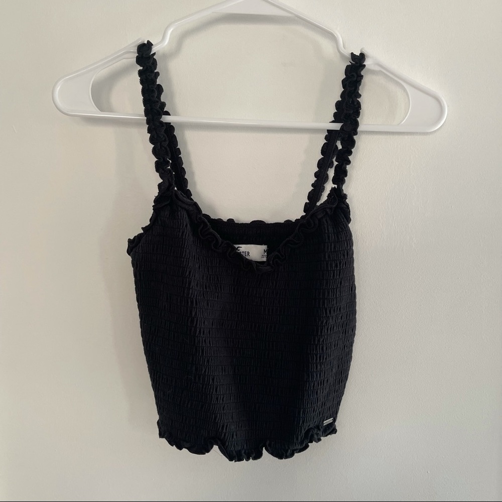 Hollister Ruffled Black Crop Top